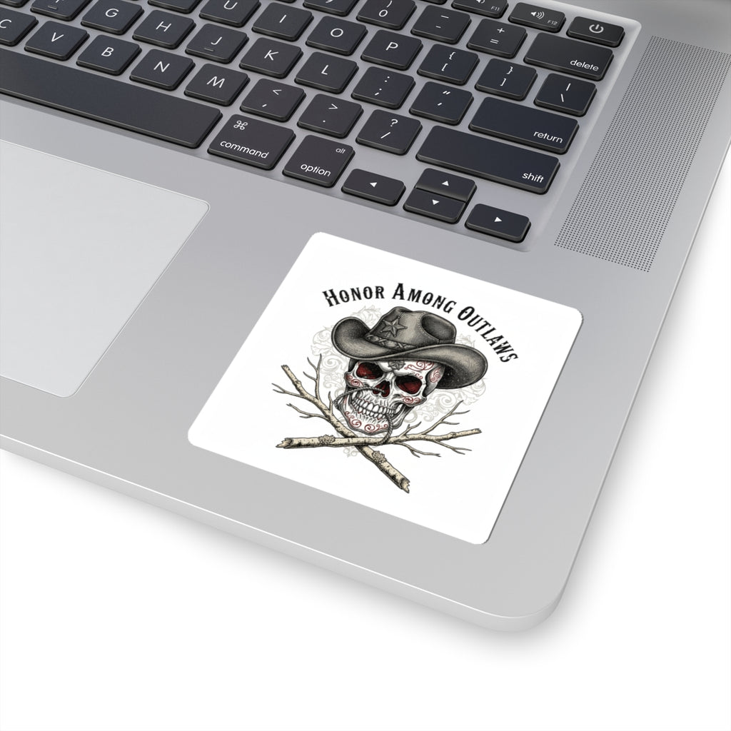 Honor Among Outlaws Sticker | Western Skull Art, Gothic Americana