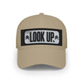 LOOK UP Patch Baseball Cap — Motivational Low-Profile Red Hat
