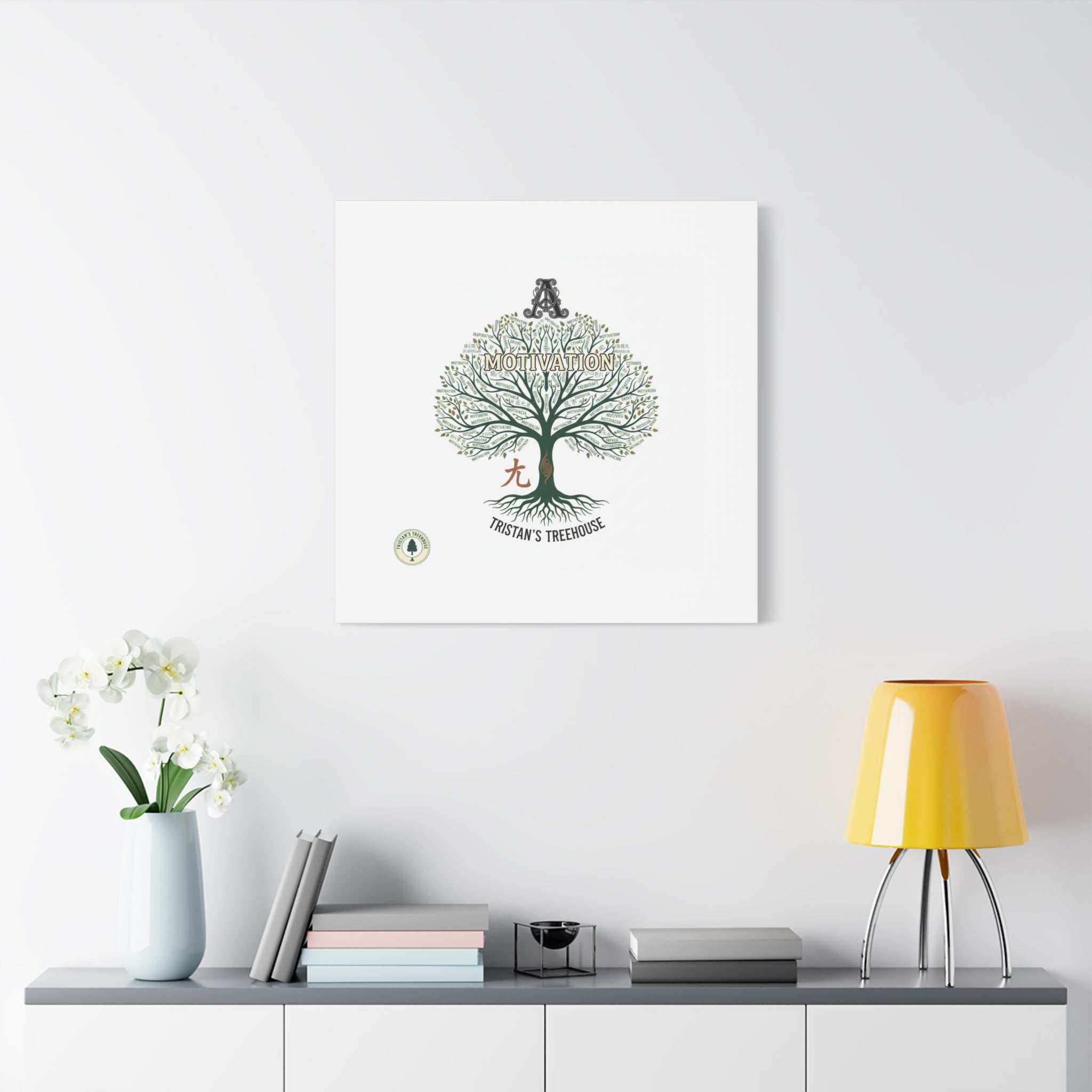 Handwritten Doodle Tree Canvas | Matte Stretched Wall Art