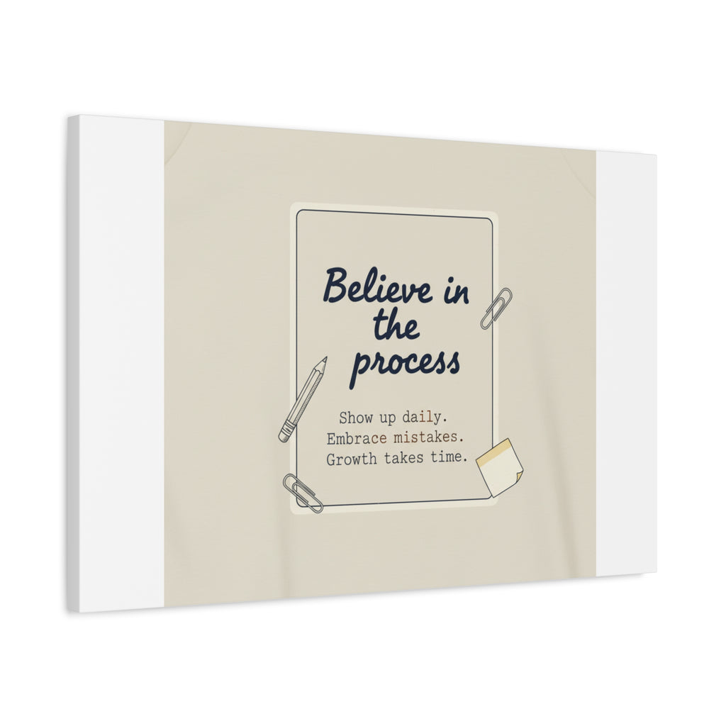 Believe in the Process Canvas | analogue note to self, handwritten reminder décor