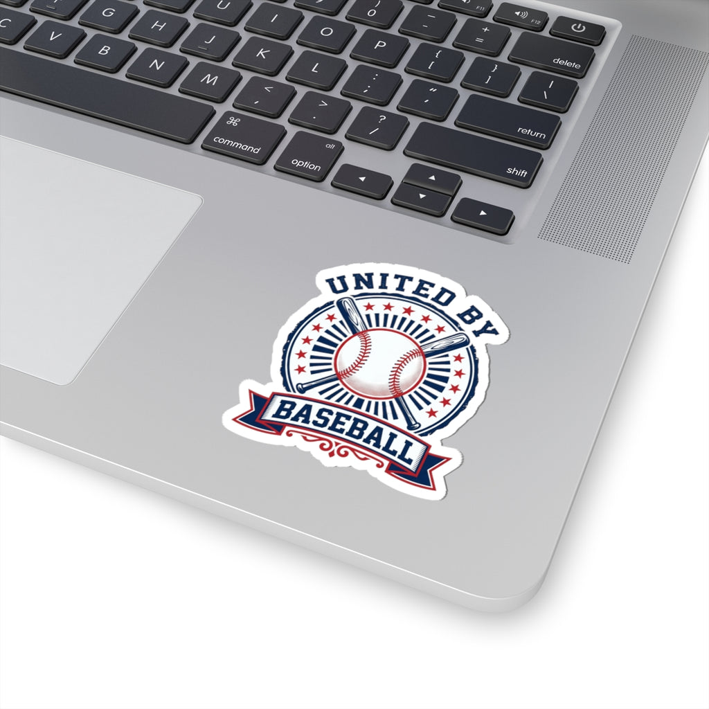 United By Baseball Kiss-Cut Stickers | Patriotic Baseball Graphic, Red White Blue
