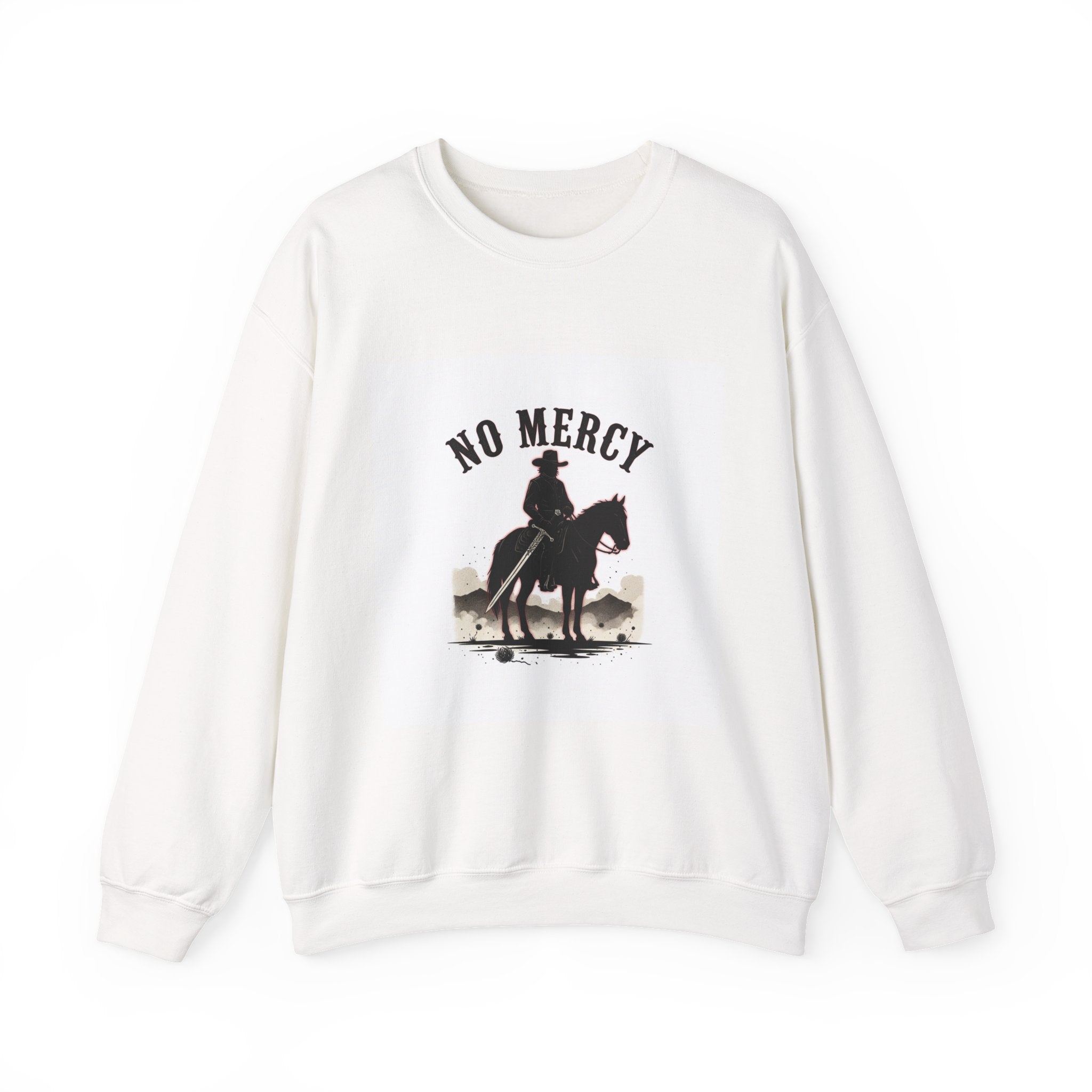 No Mercy cowboy silhouette Sweatshirt | western skull art, gothic Americana