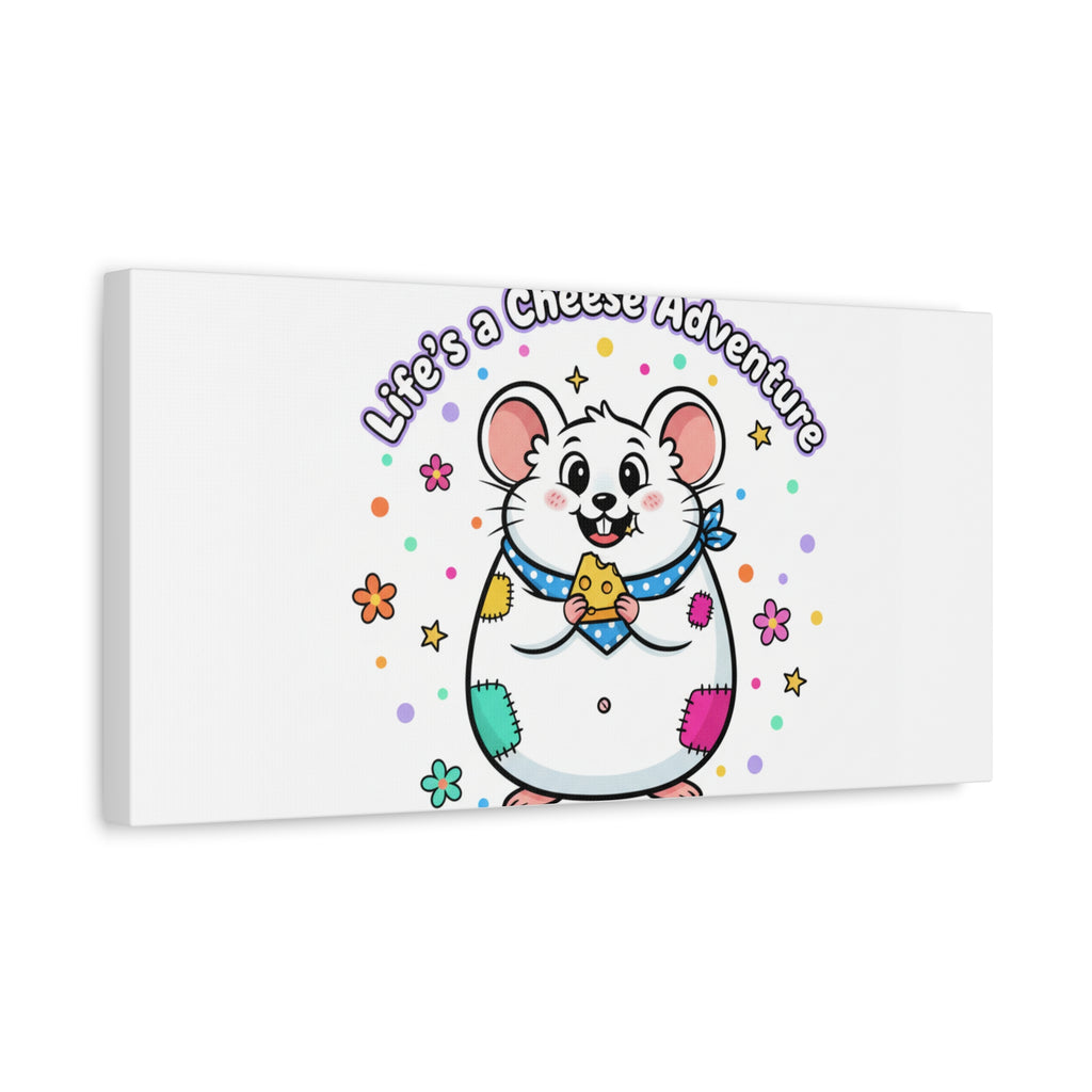 Life's a Cheese Adventure Canvas | Rodent-Core rat art print