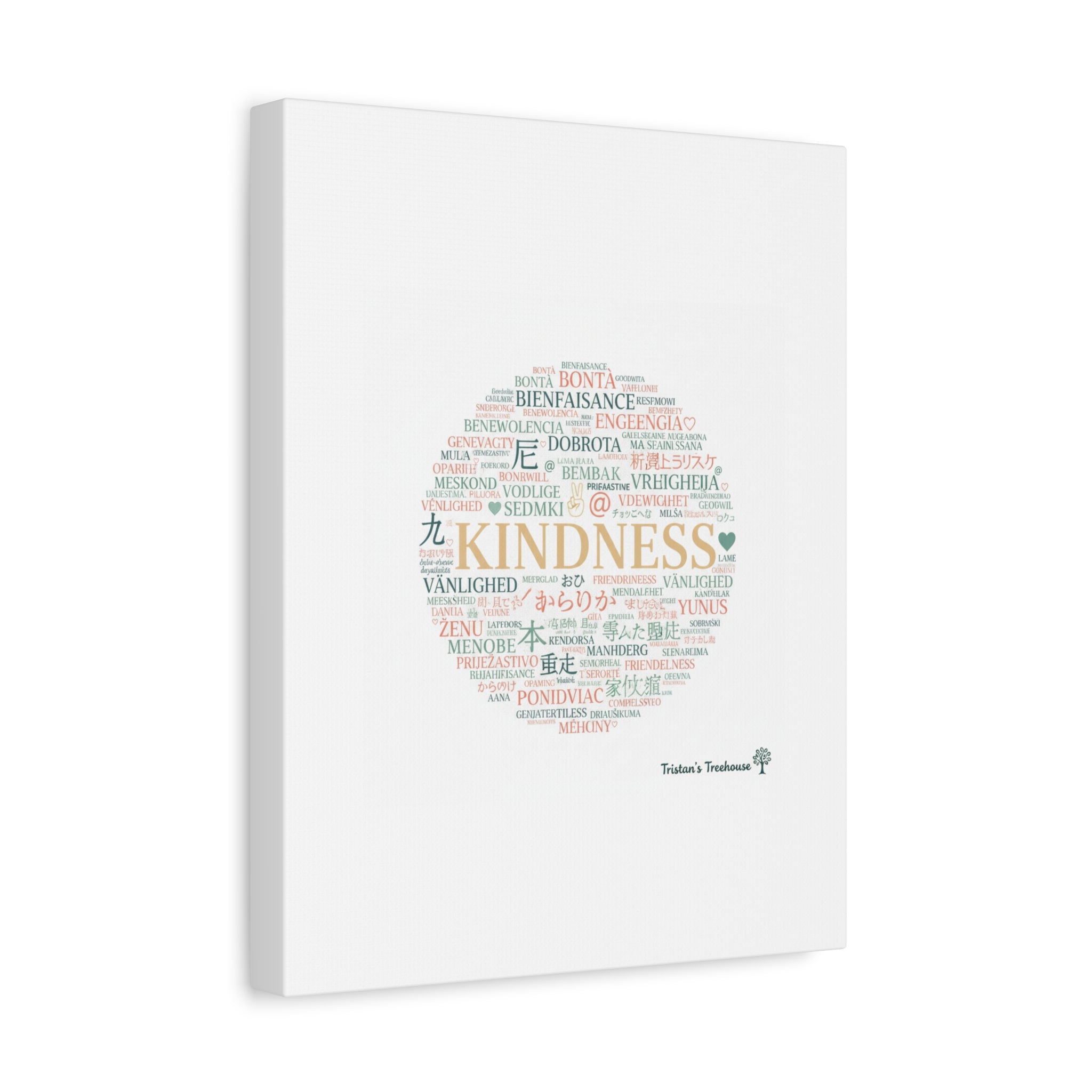 Kindness Word Cloud Canvas | Fresh Start Minimalist Wall Art