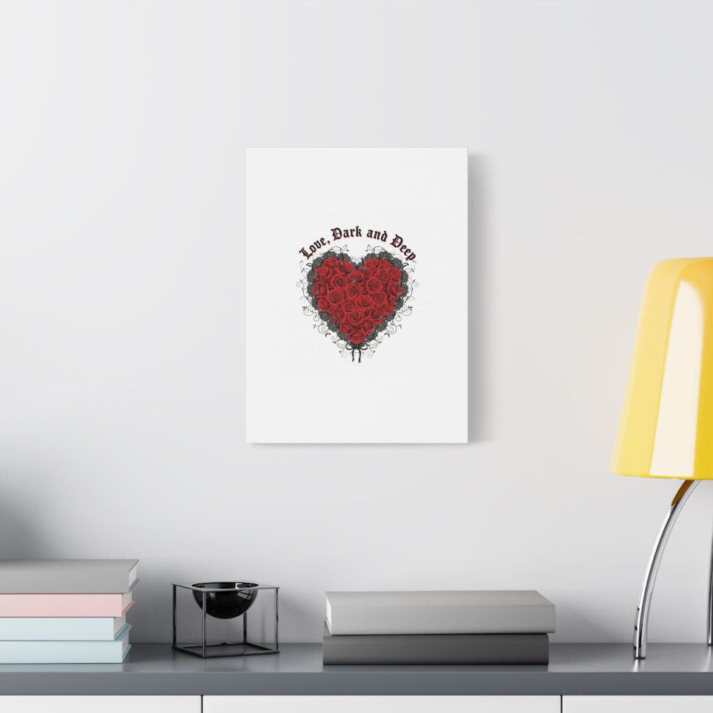 Love Dark and Deep Heart Canvas, Nu Romantic Gothic Romance, 80s Nostalgia