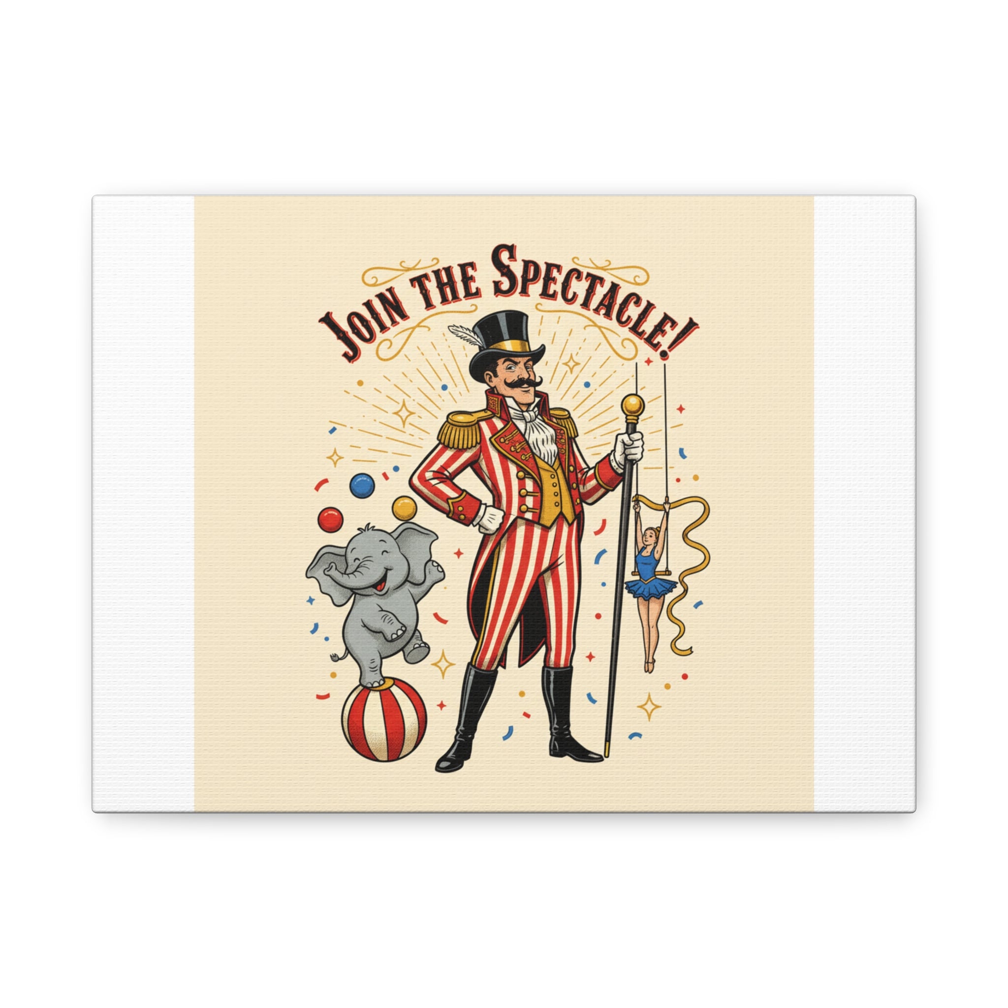 Join the Spectacle Circus Art Print | Matte Canvas, Stretched, Vintage Carnival Design