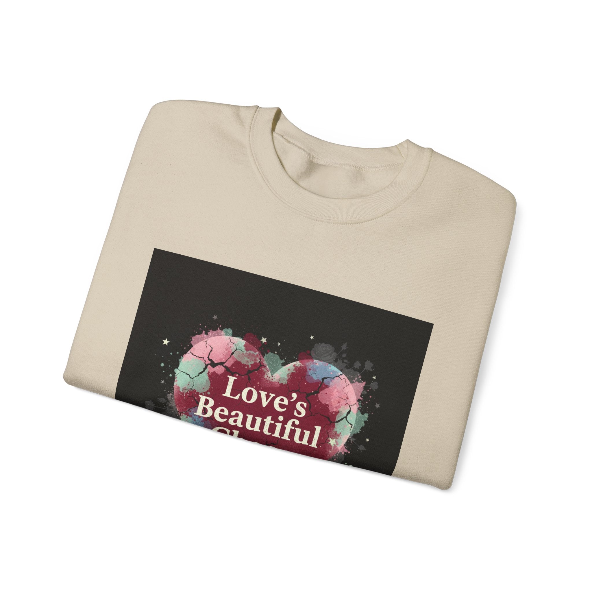Love's Beautiful Chaos Sweatshirt | soft grunge heart, distressed collage