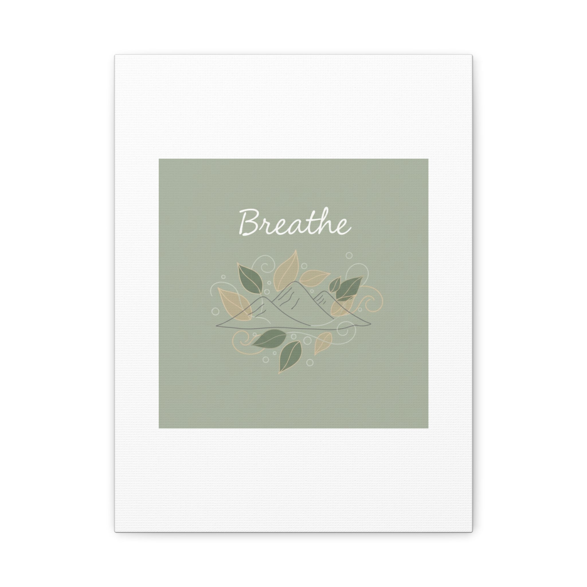 Breathe Mountain Line Canvas | Nature Symbols, Minimal Forest Wall Art