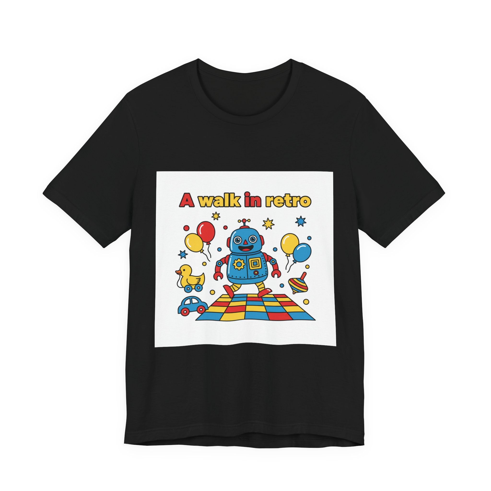 Retro Robot Toy Graphic Tee | Throwback Kid, Primary Colors