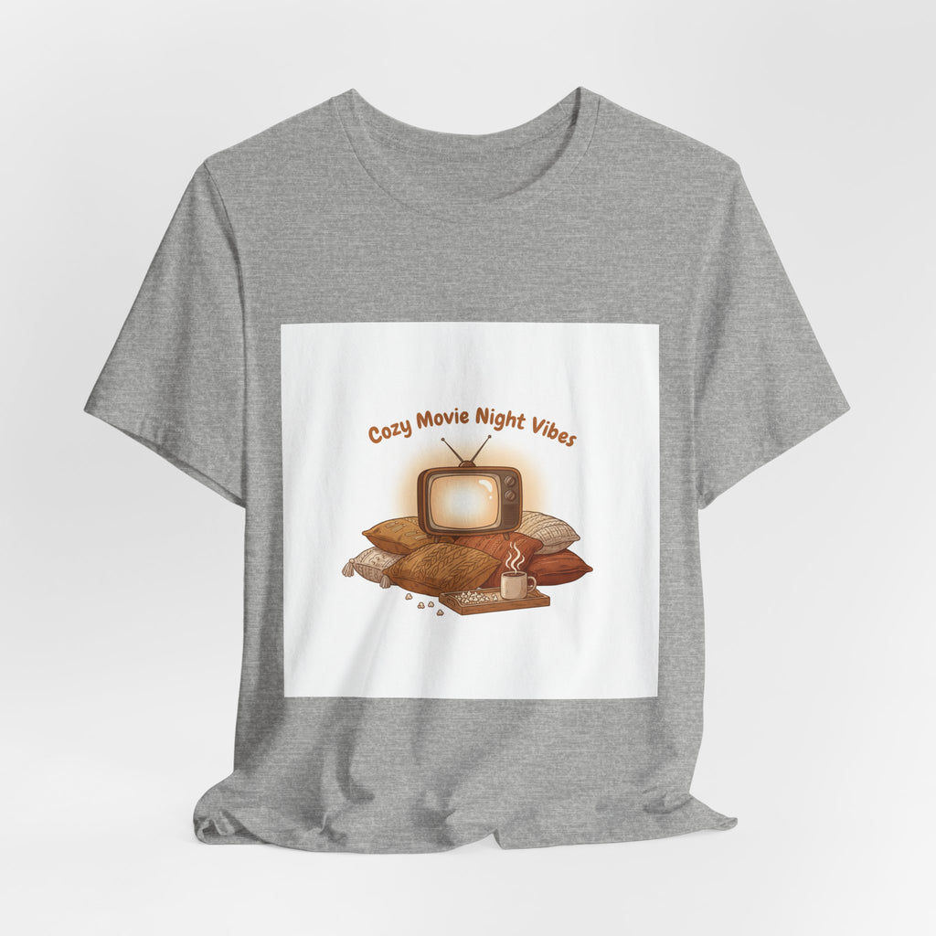 Cozy Movie Night Vibes T-Shirt | Cottagecore Homebody Graphic Tee