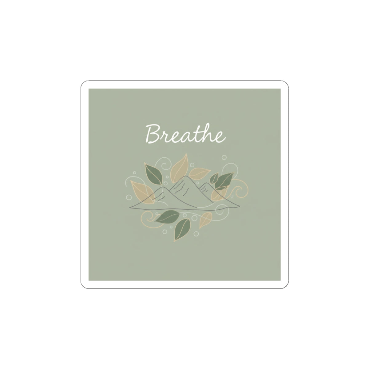 Breathe Mountain Sticker | Nature Vibes Decal, Minimal Forest Moon Phase Style