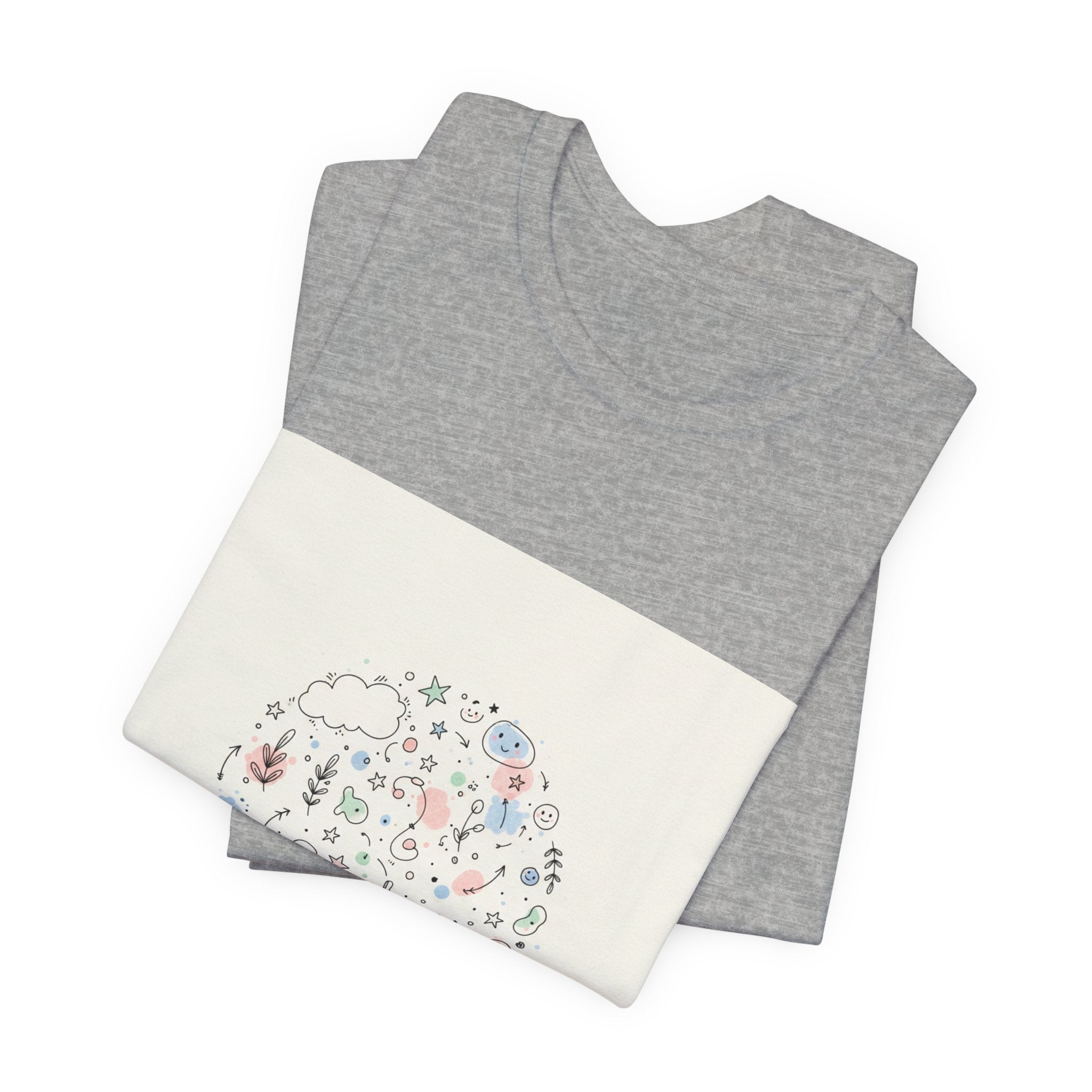 Botanical Doodle Circle Tee | hand drawn line drawing, sketch pattern