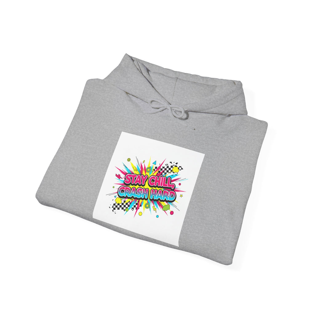 Crash Out Neon Meltdown Hoodie | skate graffiti, warning decal