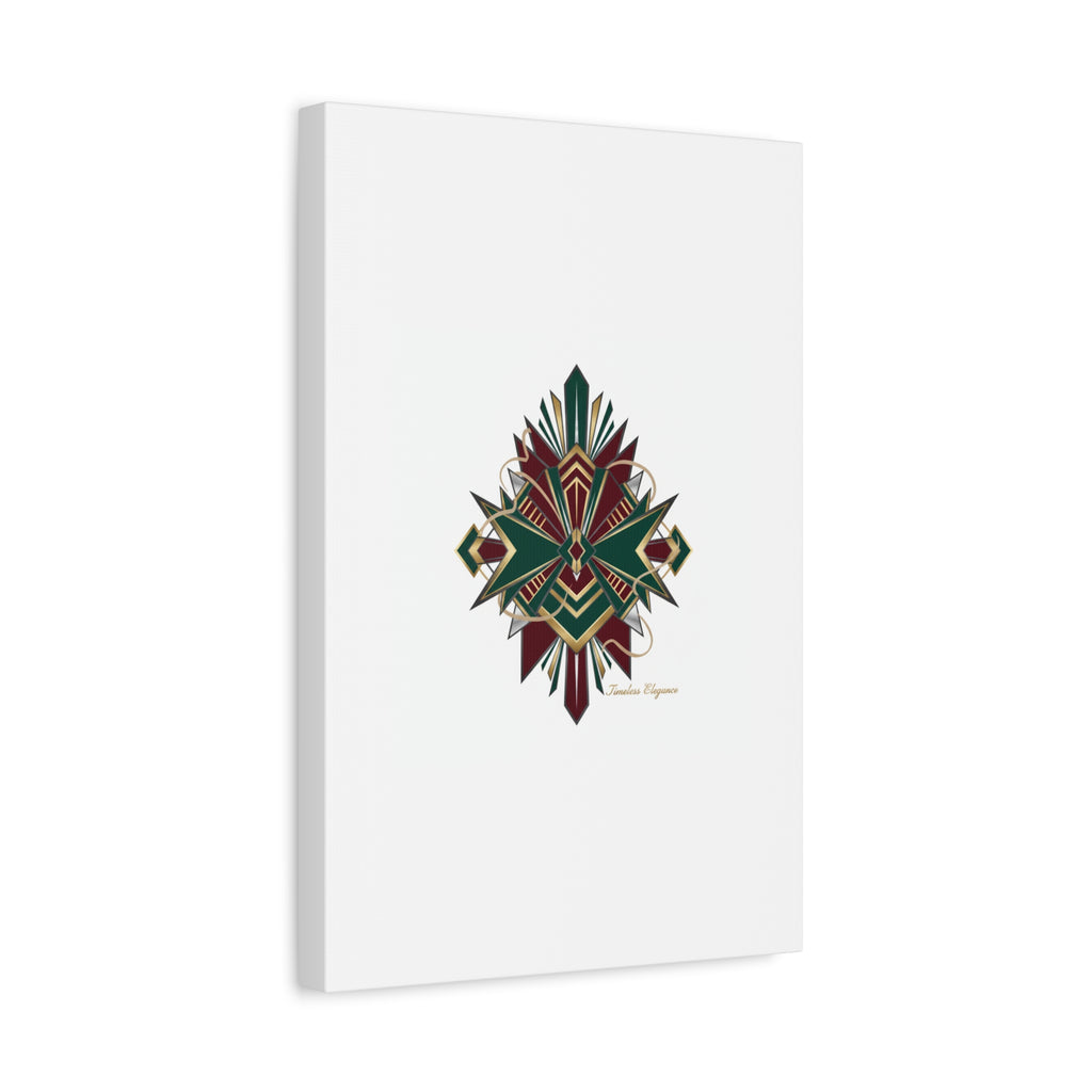 Art Deco geometric brass print Canvas | Neo-Deco chrome & gold fan motif