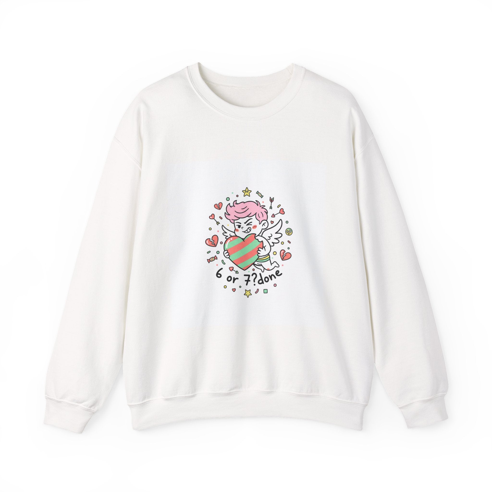 6 7 Weird Cupid Crewneck | Viral Valentine's Sweatshirt | Funny Quirky Love