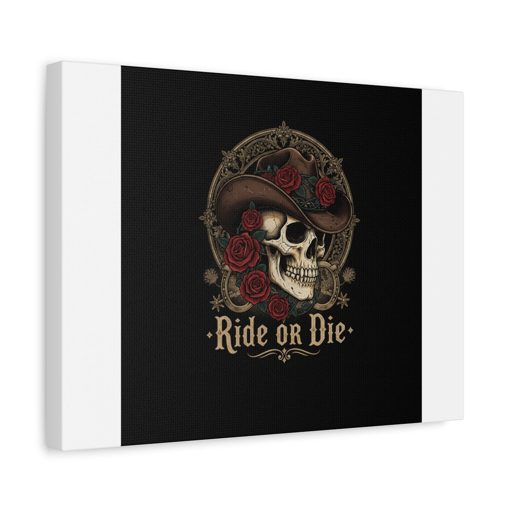 Ride or Die Skull Canvas | Western Skull Art, Gothic Americana