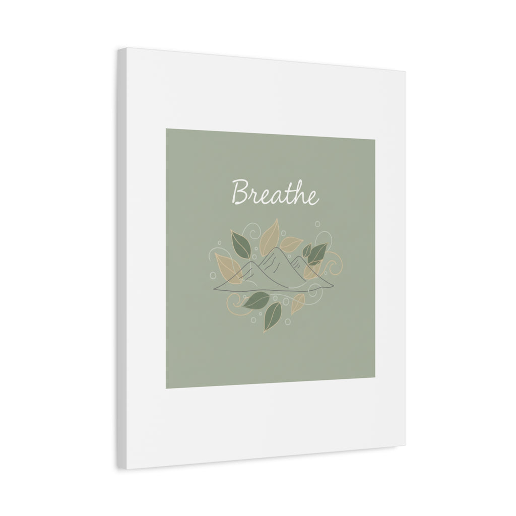 Breathe Mountain Line Canvas | Nature Symbols, Minimal Forest Wall Art