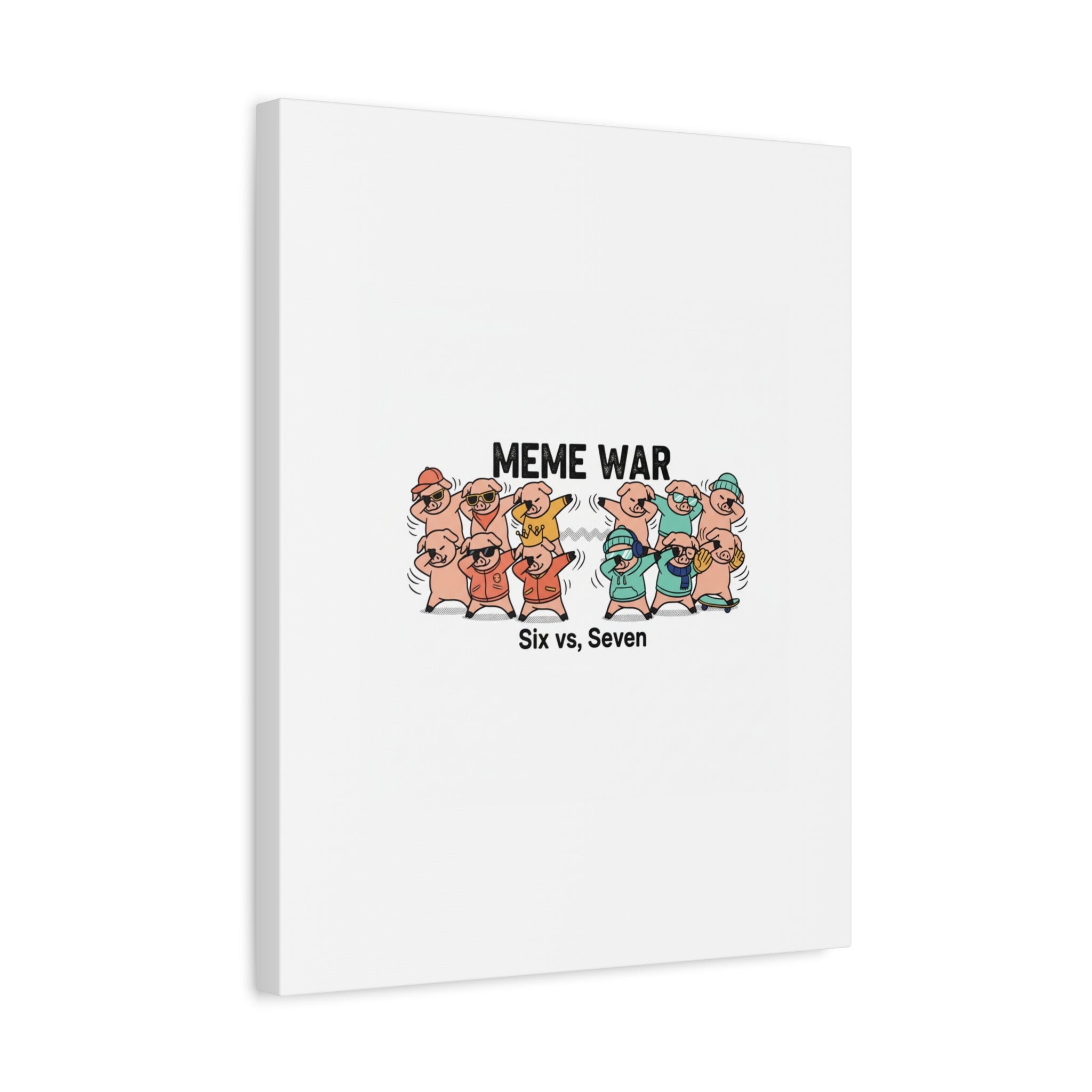 Meme War: Six vs. Seven Canvas Wall Art