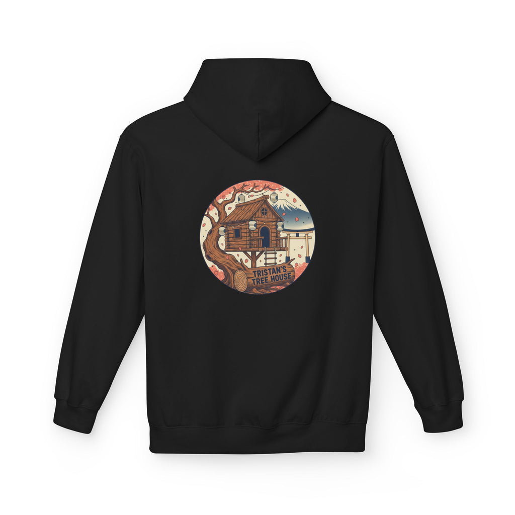 Hoodie — “Love is a Universal Language” Cozy Retro Cabin Graphic Hoodie