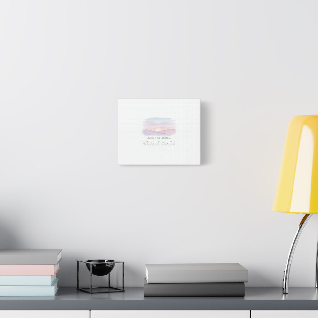 Choose Your Intentions Canvas, soft wellness poster, pastel gradient mindfulness art