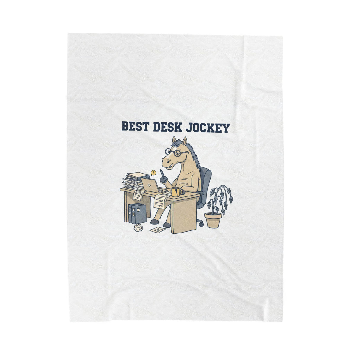 Best Desk Jockey Velveteen Blanket | Workhorse Office Humor, Collegiate Sketch