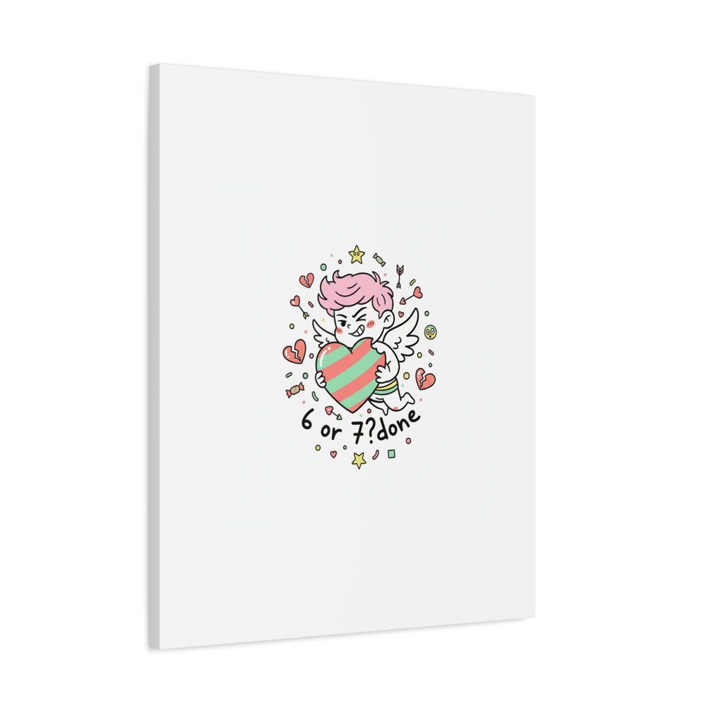 Weird Cupid heart illustration Canvas | Weird Valentine, quirky chaotic love