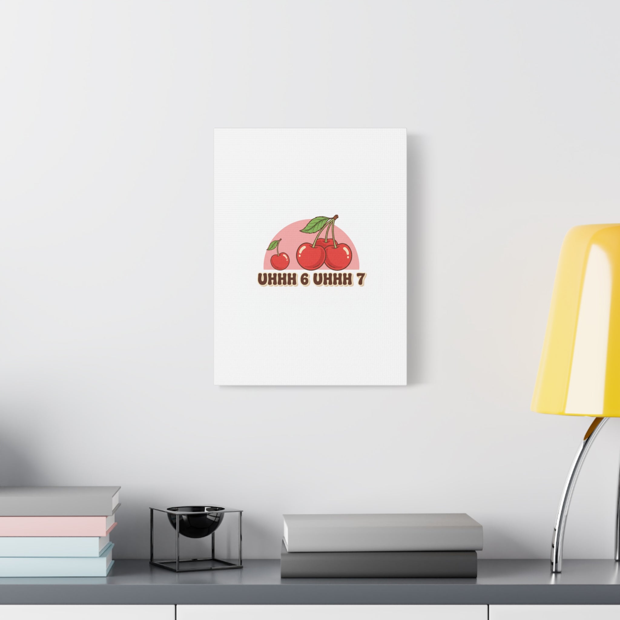 Six Severn Cherry Retro Graphic Canvas | kawaii fruit print, vintage cherry design