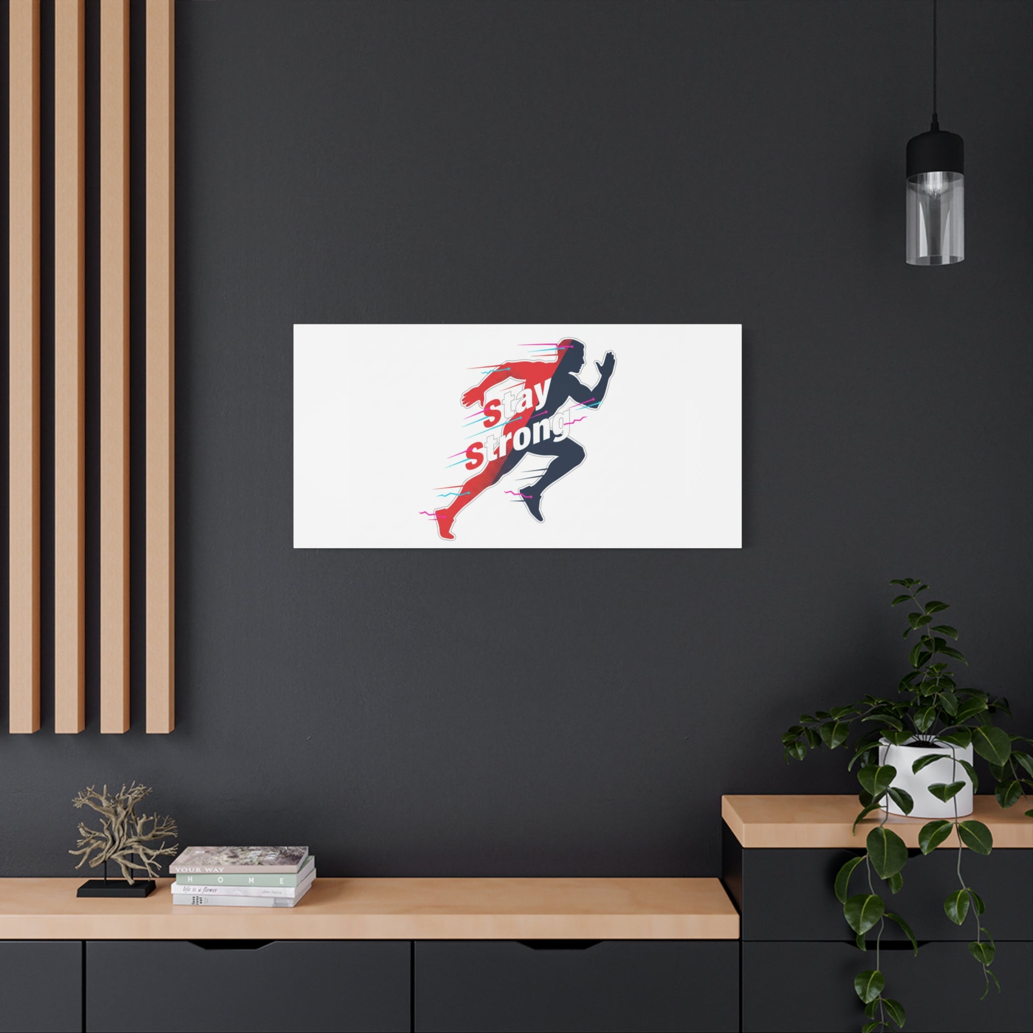 Stay Strong Runner Canvas | Fitness Motivation, Gym Wall Art