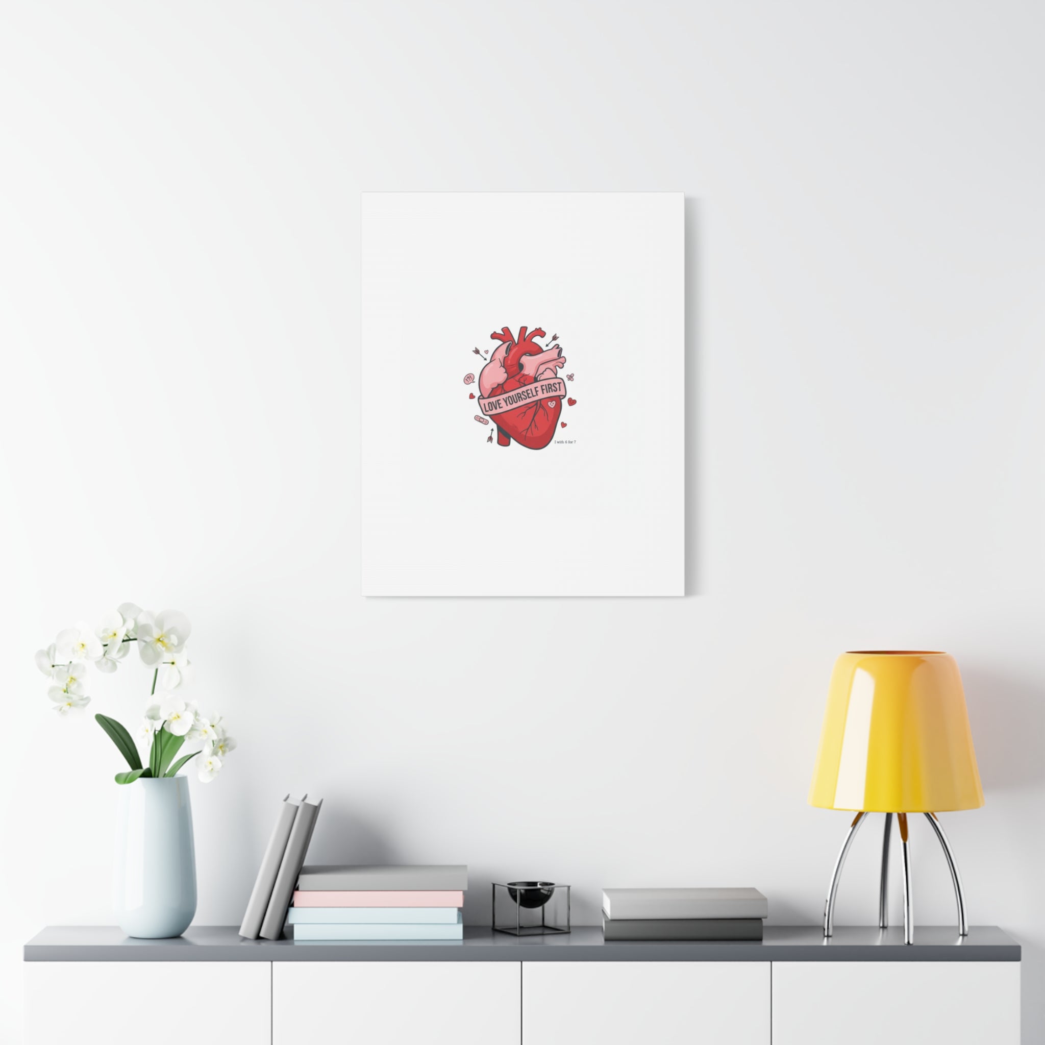 Love Yourself First Canvas, Hearts-with-a-Twist, Anti-Valentine Art