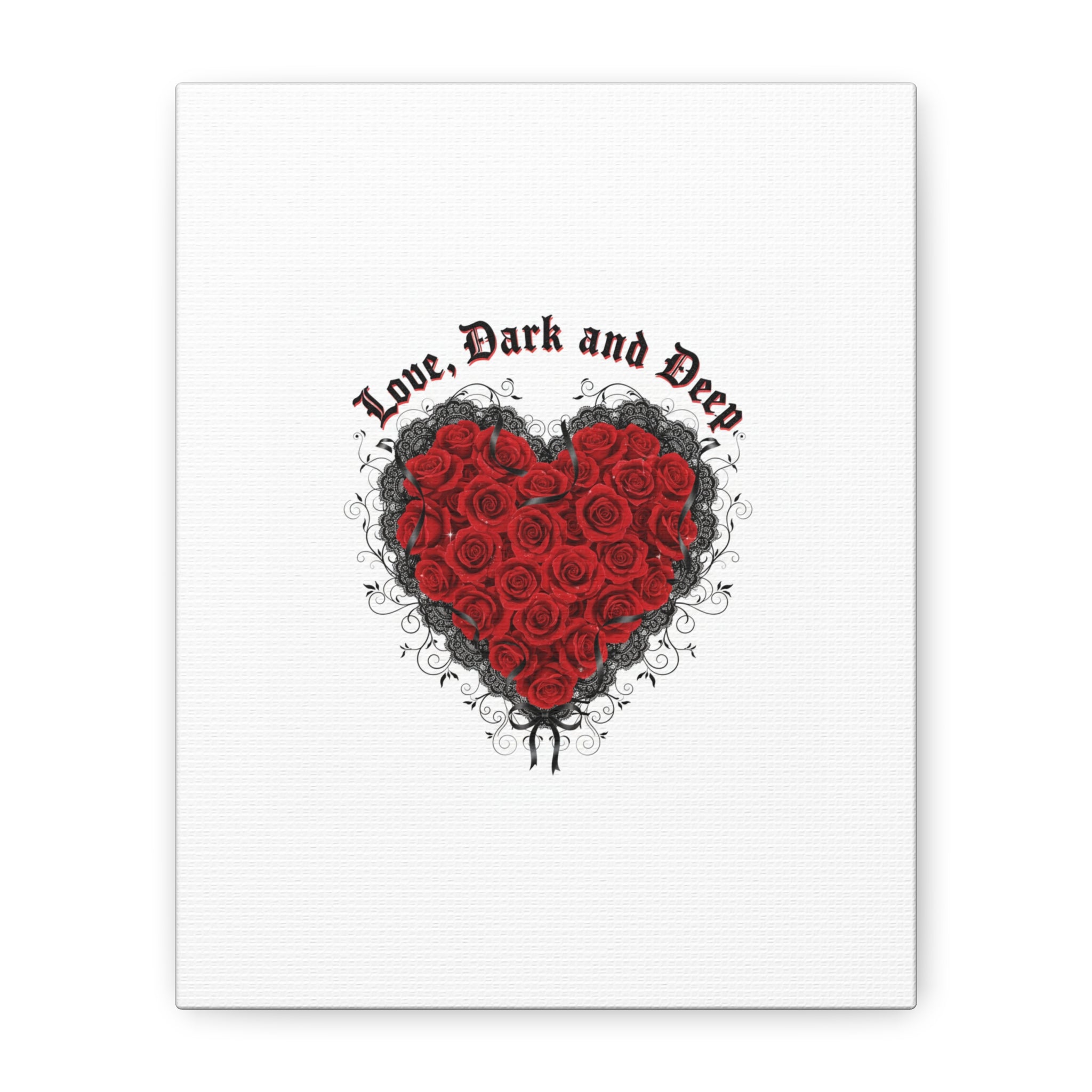 Love Dark and Deep Heart Canvas, Nu Romantic Gothic Romance, 80s Nostalgia