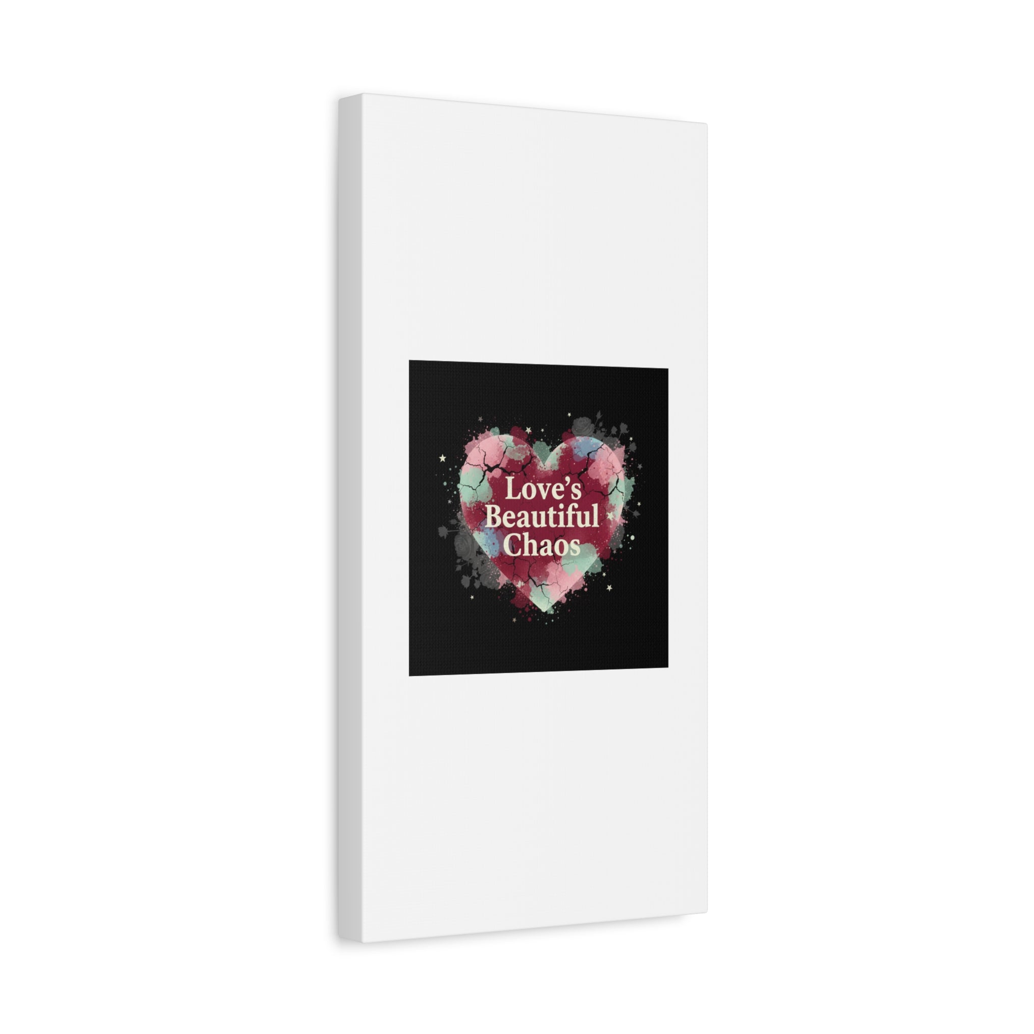 Love's Beautiful Chaos Canvas Print | Soft Grunge Hearts, Distressed Heart Art