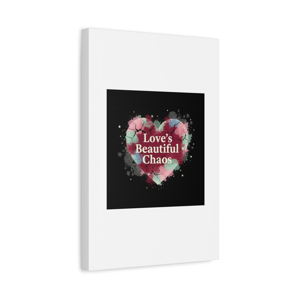 Love's Beautiful Chaos Canvas Print | Soft Grunge Hearts, Distressed Heart Art