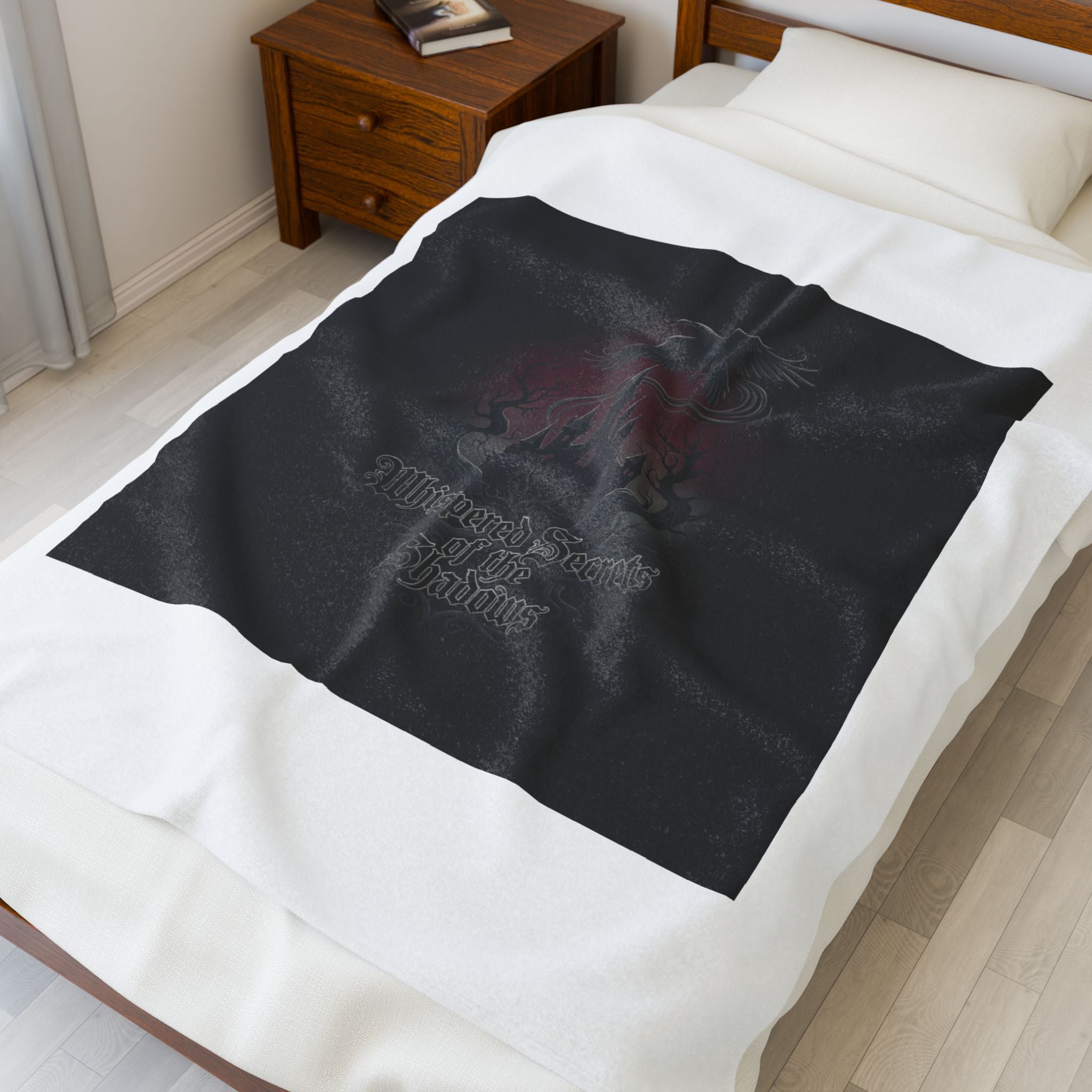 Medieval Castle Raven Velvet Throw Blanket | Castlecore, Dark Academia