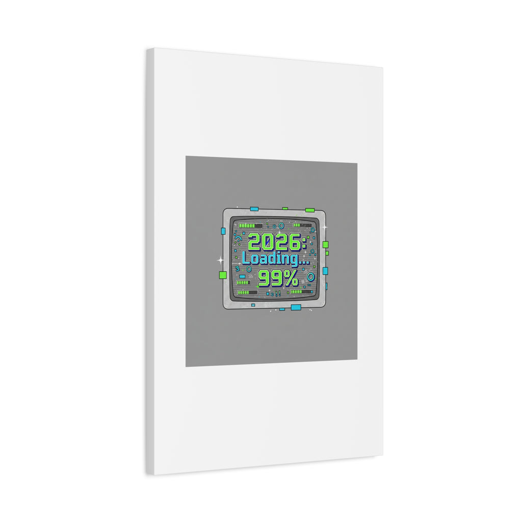 2026 Loading 99% Canvas | NYE countdown, retro system interface