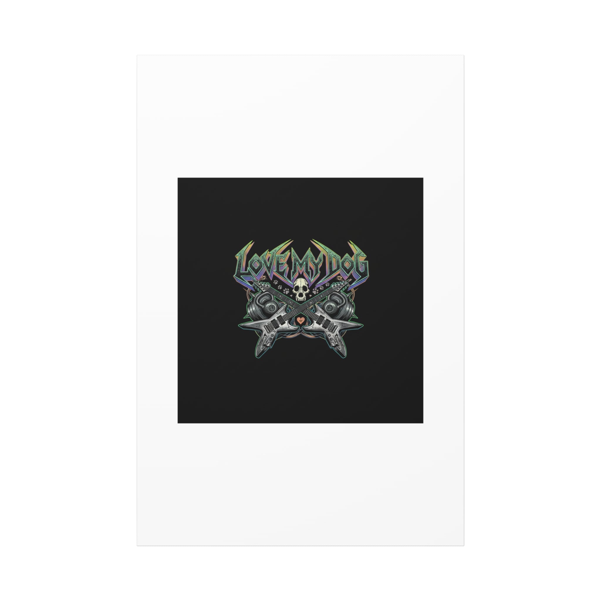 Love My Dog metal font Canvas | gothic wellness quote, edgy self-care merch
