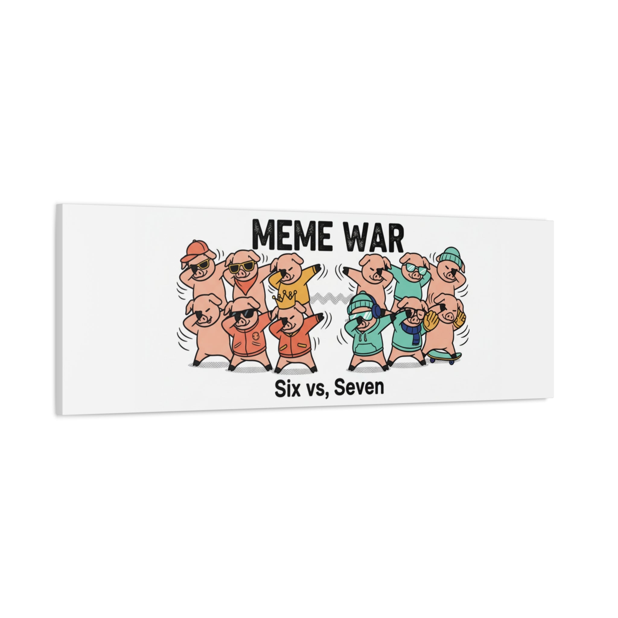Meme War: Six vs. Seven Canvas Wall Art