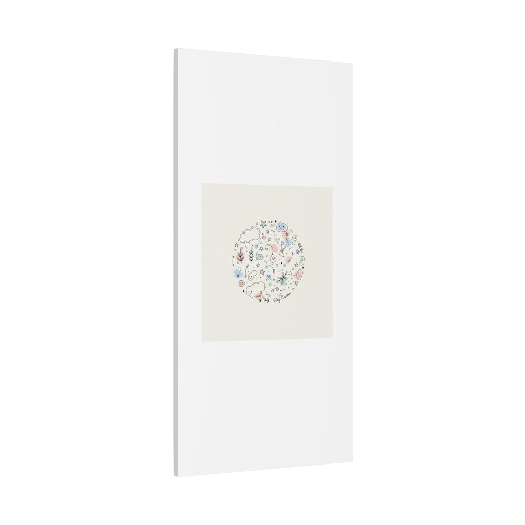 Doodle Circle Line Drawing Matte Canvas, Hand-Drawn Sketch Art