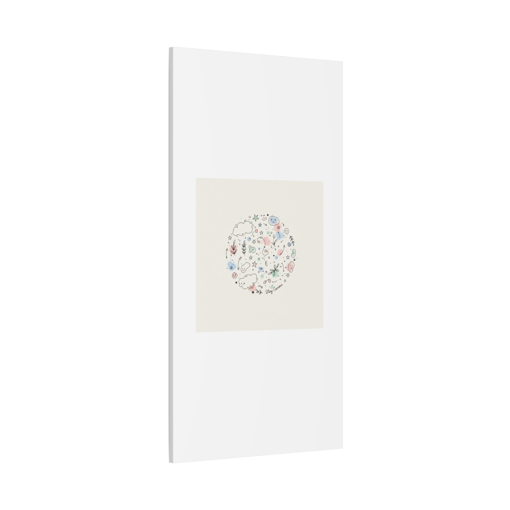 Doodle Circle Line Drawing Matte Canvas, Hand-Drawn Sketch Art
