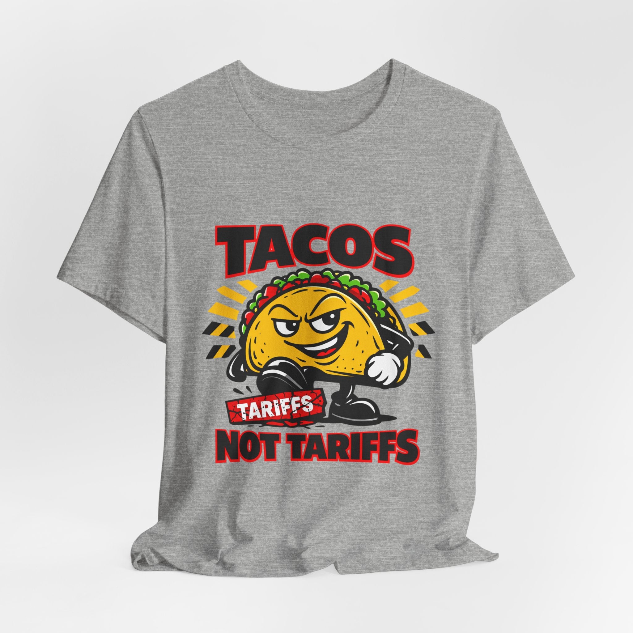 TACOS NOT TARIFFS Tee | taco pun, protest typography