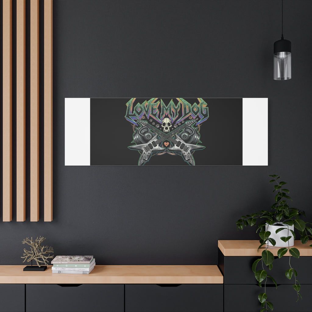 Love My Dog metal font Canvas | gothic wellness quote, edgy self-care merch