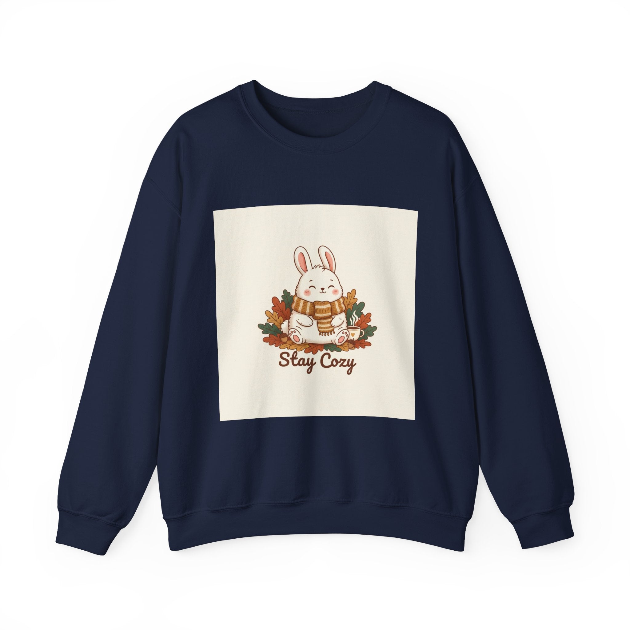 Stay Cozy Bunny sweatshirt | cute animal illustration, winter forest art