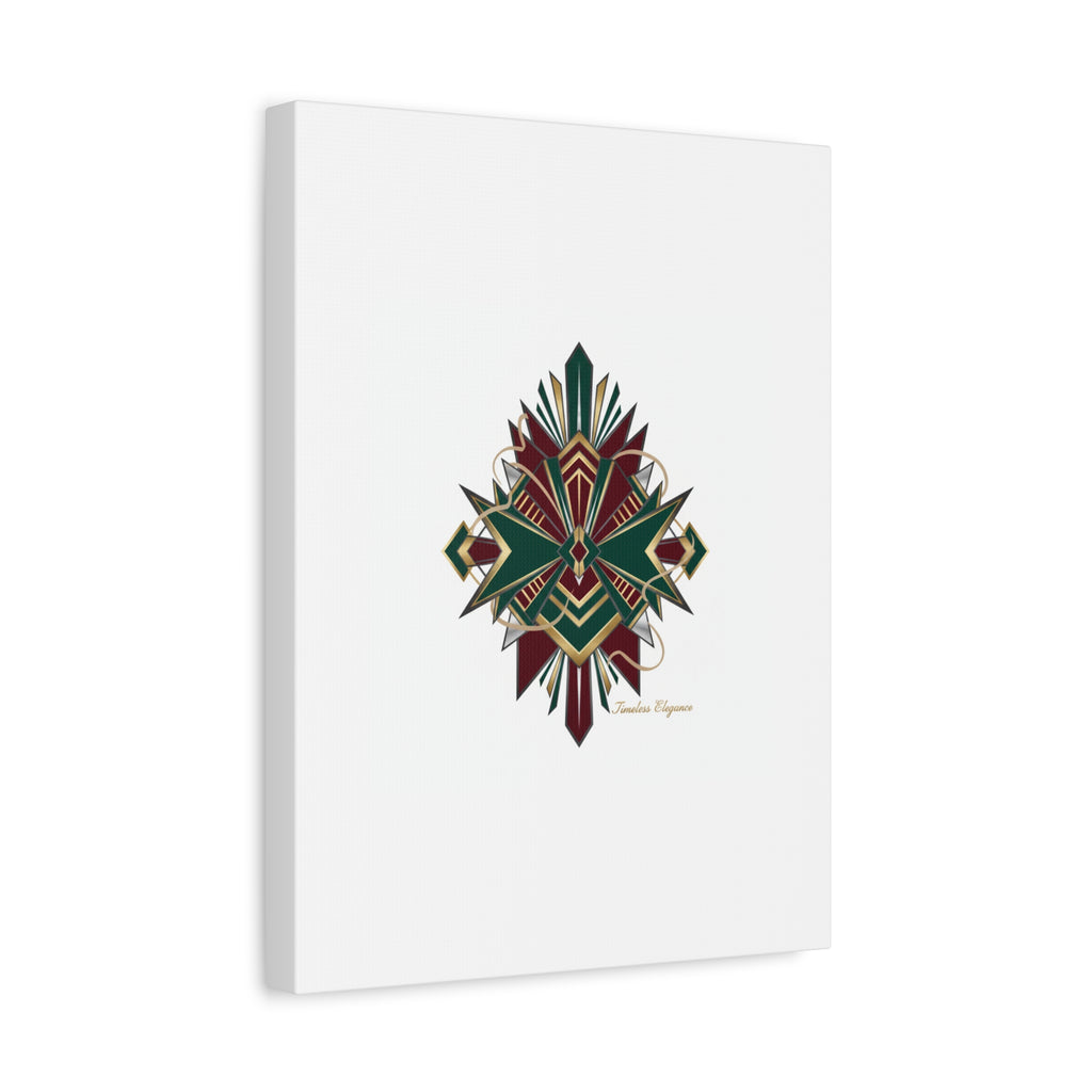 Art Deco geometric brass print Canvas | Neo-Deco chrome & gold fan motif