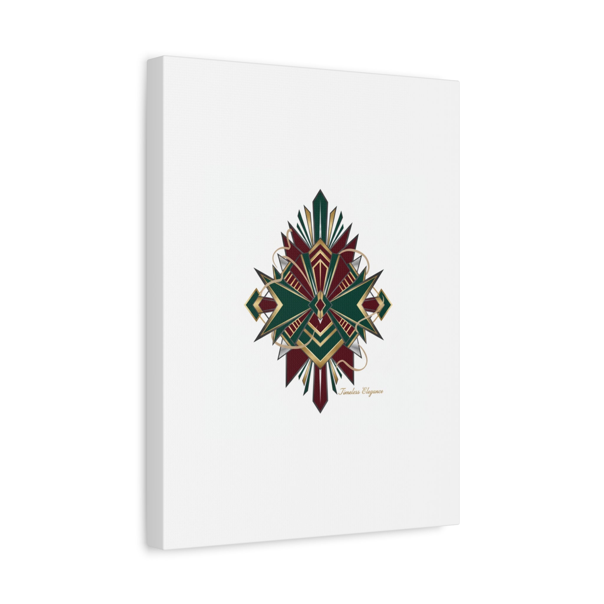 Art Deco geometric brass print Canvas | Neo-Deco chrome & gold fan motif