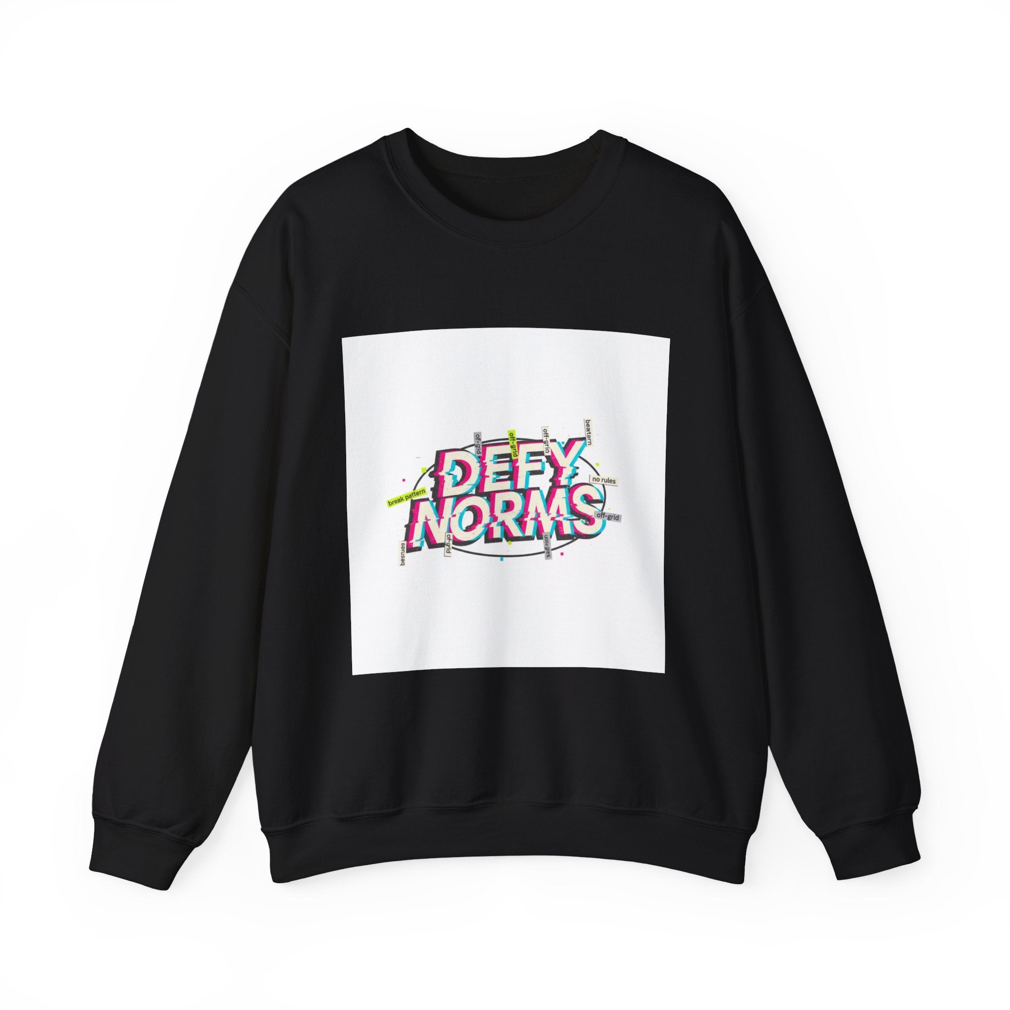 Defy Norms Crewneck Sweatshirt | anti-aesthetic, glitch font