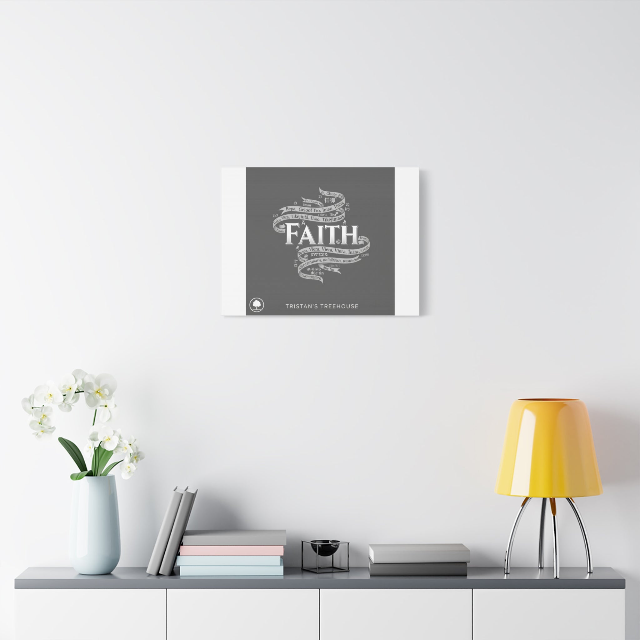 handwritten faith ribbon Canvas | sketch aesthetic, doodle design
