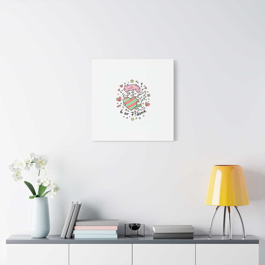Weird Cupid heart illustration Canvas | Weird Valentine, quirky chaotic love