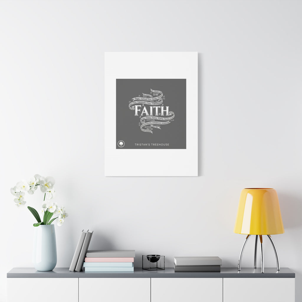 handwritten faith ribbon Canvas | sketch aesthetic, doodle design