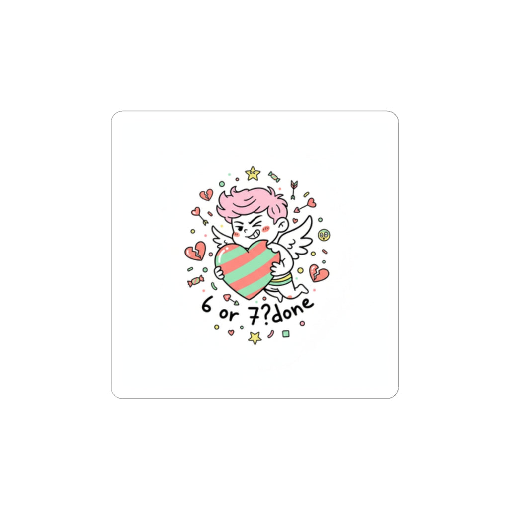 Weird Cupid Heart Sticker | Weird Valentine, quirky heart chaotic love design