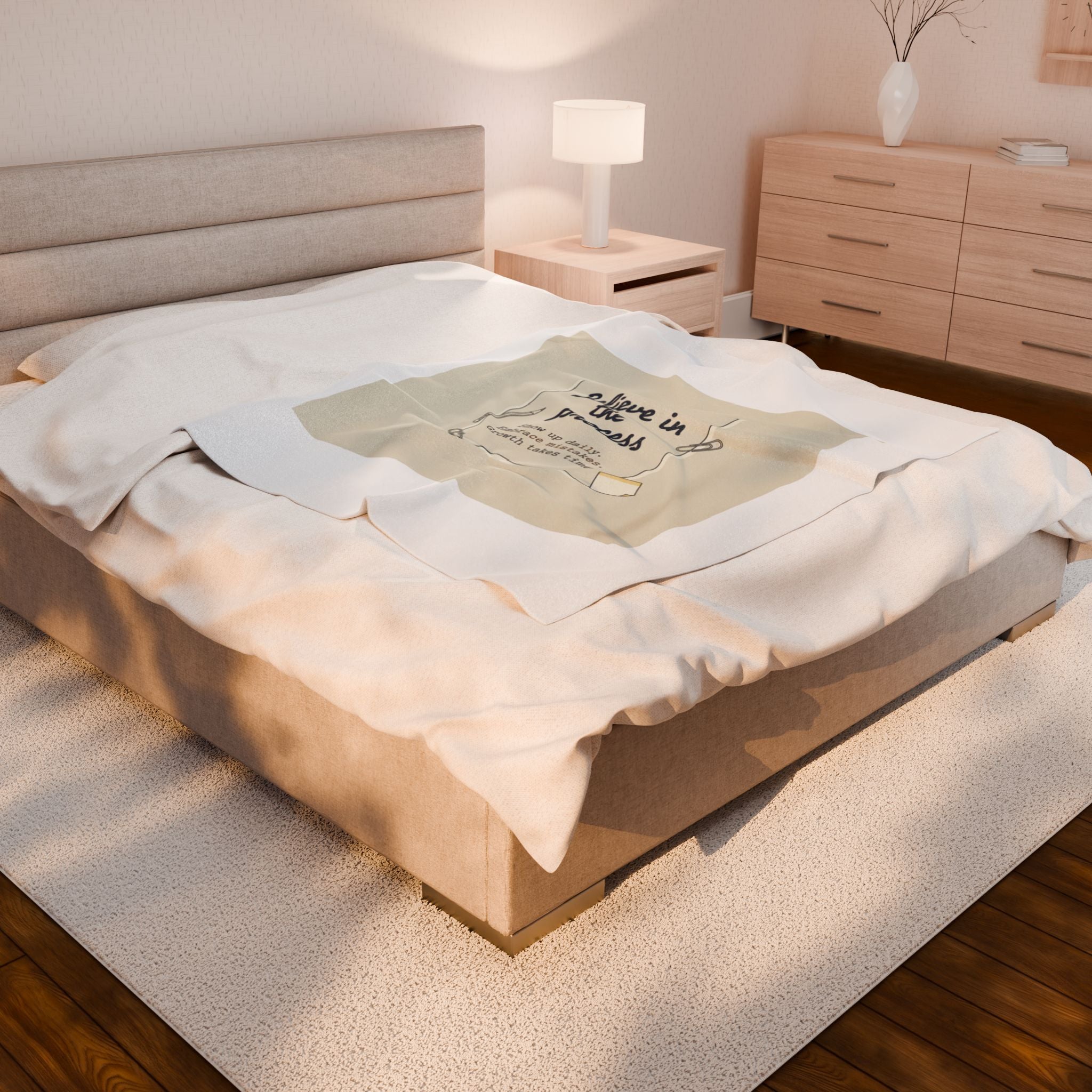 Believe in the Process Blanket | Note to Self, Post‑It Style Analogue Reminder