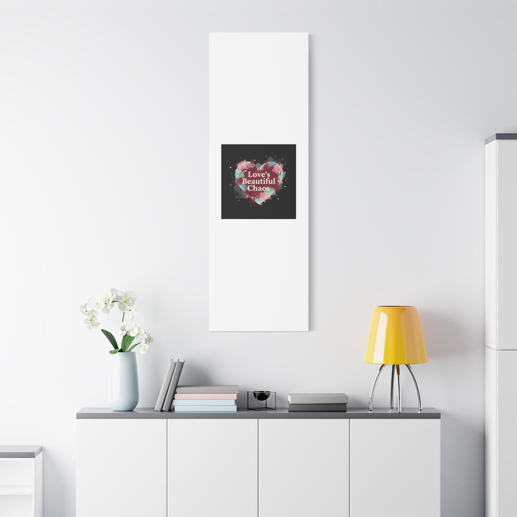 Love's Beautiful Chaos Canvas Print | Soft Grunge Hearts, Distressed Heart Art